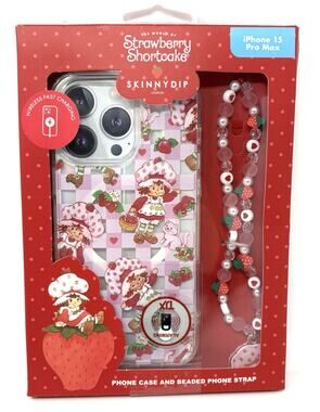 Strawberry Shortcake Skinny Dip iPhone 15 Pro Max Case Cover Beaded Strap Cover